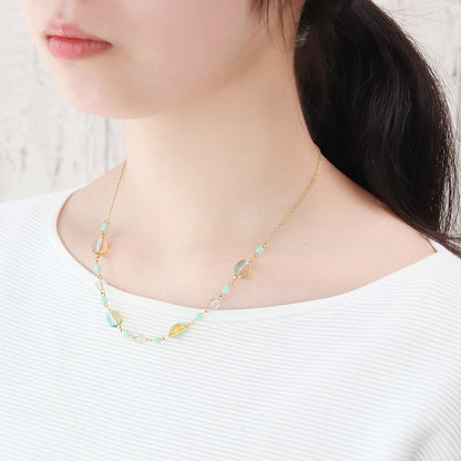 レシピNo.KR1338　アクリルナツメビーズのメタルミックスアクセサリー3種