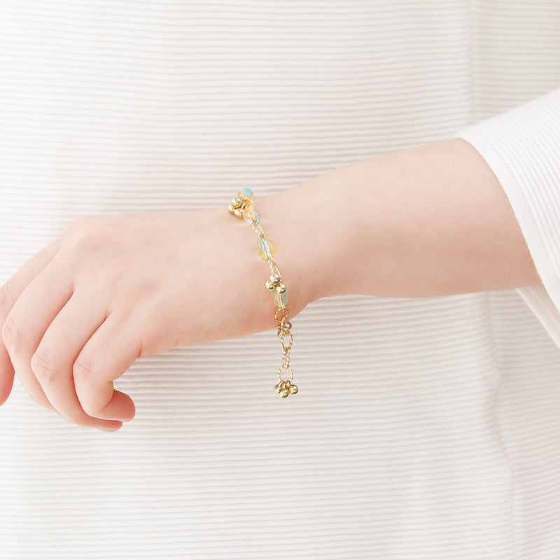 レシピNo.KR1338　アクリルナツメビーズのメタルミックスアクセサリー3種