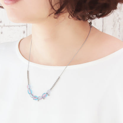 レシピNo.KR1339　アクリルナツメビーズのブルートーンアクセサリー3種