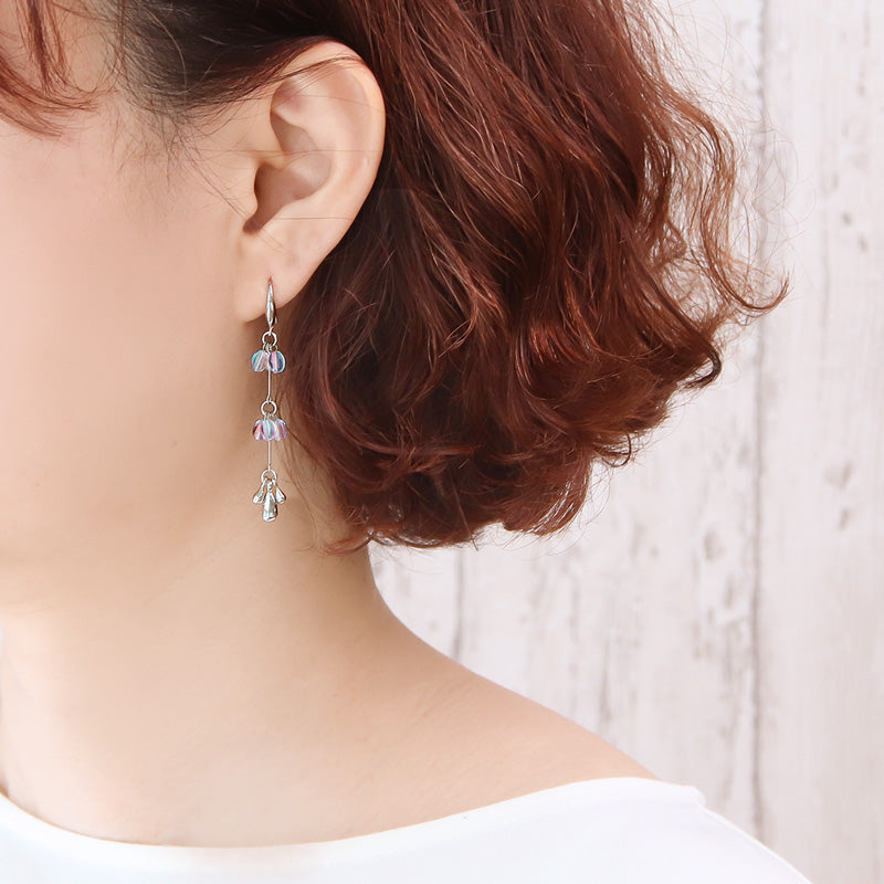 レシピNo.KR1339　アクリルナツメビーズのブルートーンアクセサリー3種