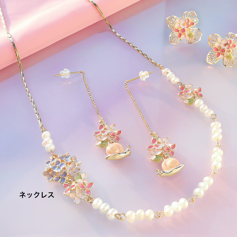 402◇未使用◇花咲くアクセサリー3点セット CZダイヤのフラワーネックレス サージカルステンレス -桜2026 花 金属