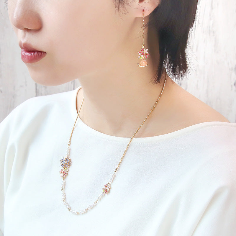 レシピNo.KR1342　チャームアナベルのピンクテイストアクセサリー3種