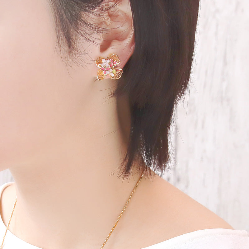 レシピNo.KR1342　チャームアナベルのピンクテイストアクセサリー3種