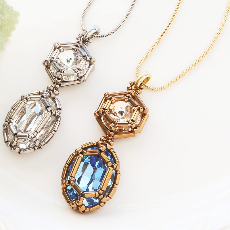 レシピNo.KR1347 貴和クリスタル宝石編みプリンセスのラウンドオーバル