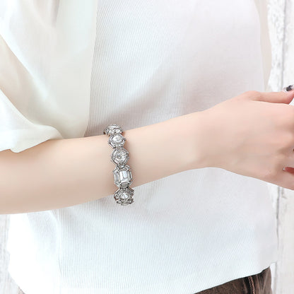レシピNo.KR1349　貴和クリスタル宝石編みプリンセスのブレスレット