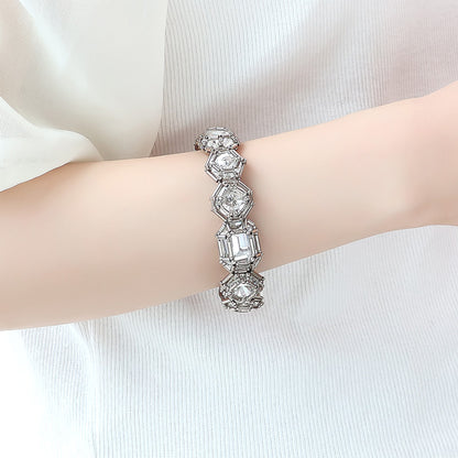 レシピNo.KR1349　貴和クリスタル宝石編みプリンセスのブレスレット