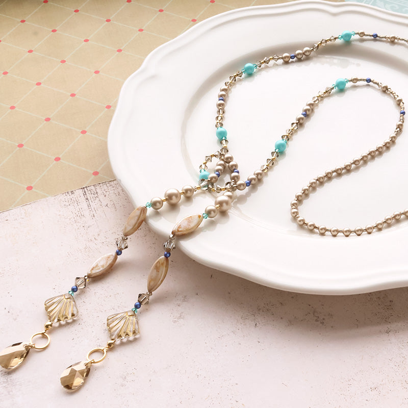 レシピNo.KR1355　貴和クリスタルのボヘミアンシックラリエット