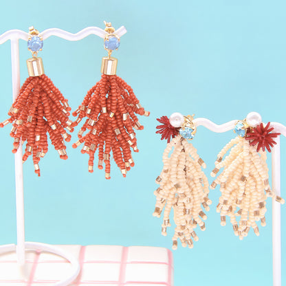 レシピNo.KR1362　スペインパーツのポンポンピアス2種