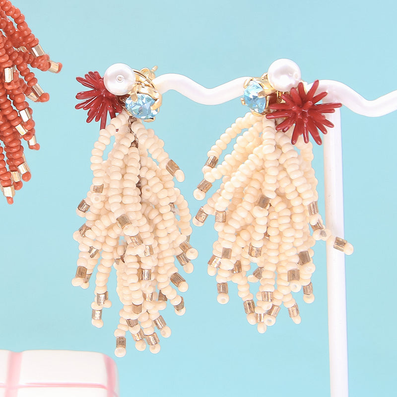 レシピNo.KR1362　スペインパーツのポンポンピアス2種