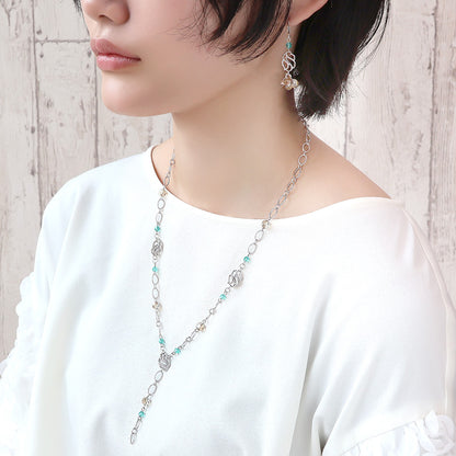 Recipe No.KR1363 Charm water snake I neck and earrings