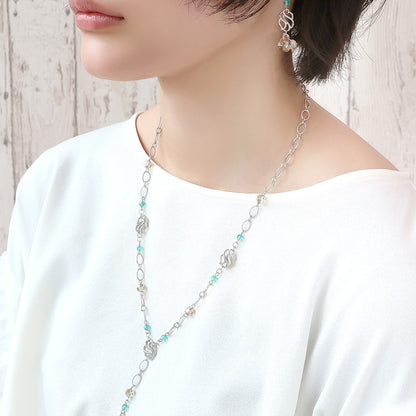 Recipe No.KR1363 Charm water snake I neck and earrings