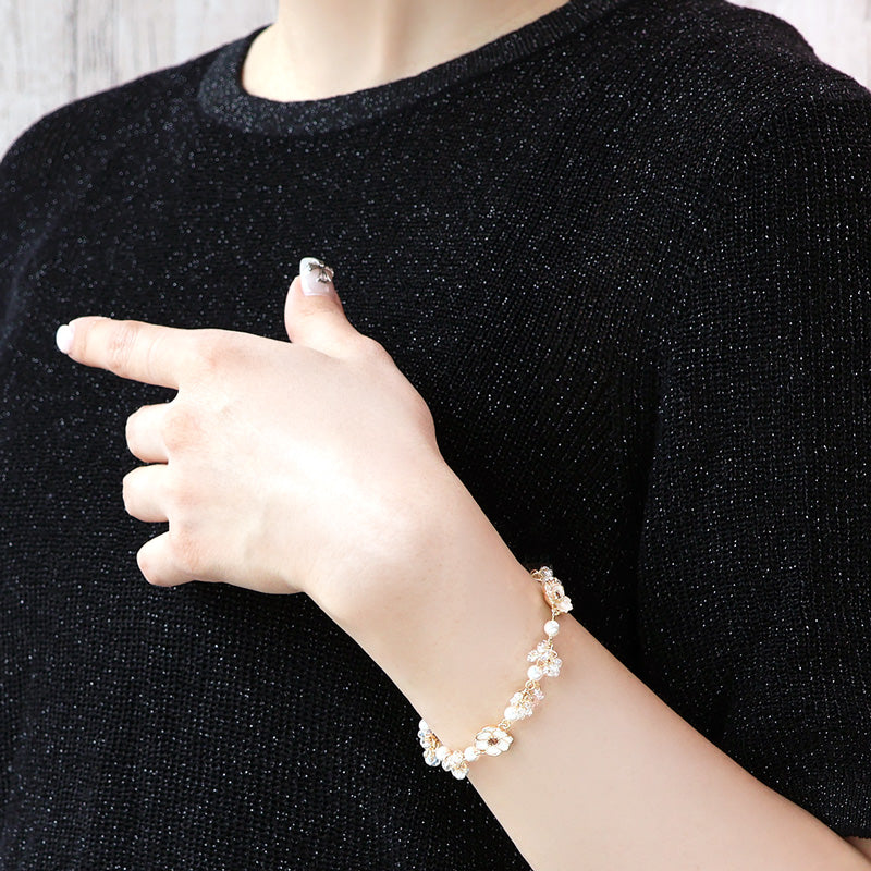 レシピNo.KR1366　ホワイトアネモネのブレス＆ピアス