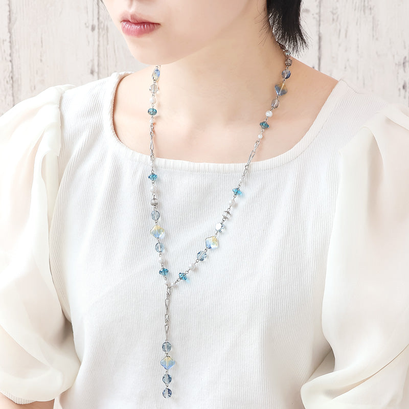Recipe No.KR1369 Czech beads blue gray tone accessories 2 types