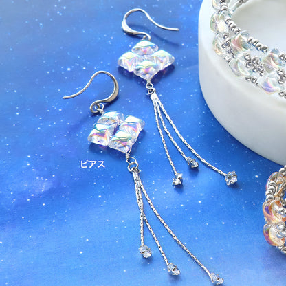 レシピNo.KR1370　チェコ スパークルの星空アクセサリー3種