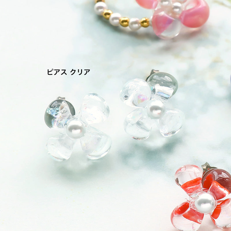 Recipe No.KR1374 Two types of teardrop bead flower accessories