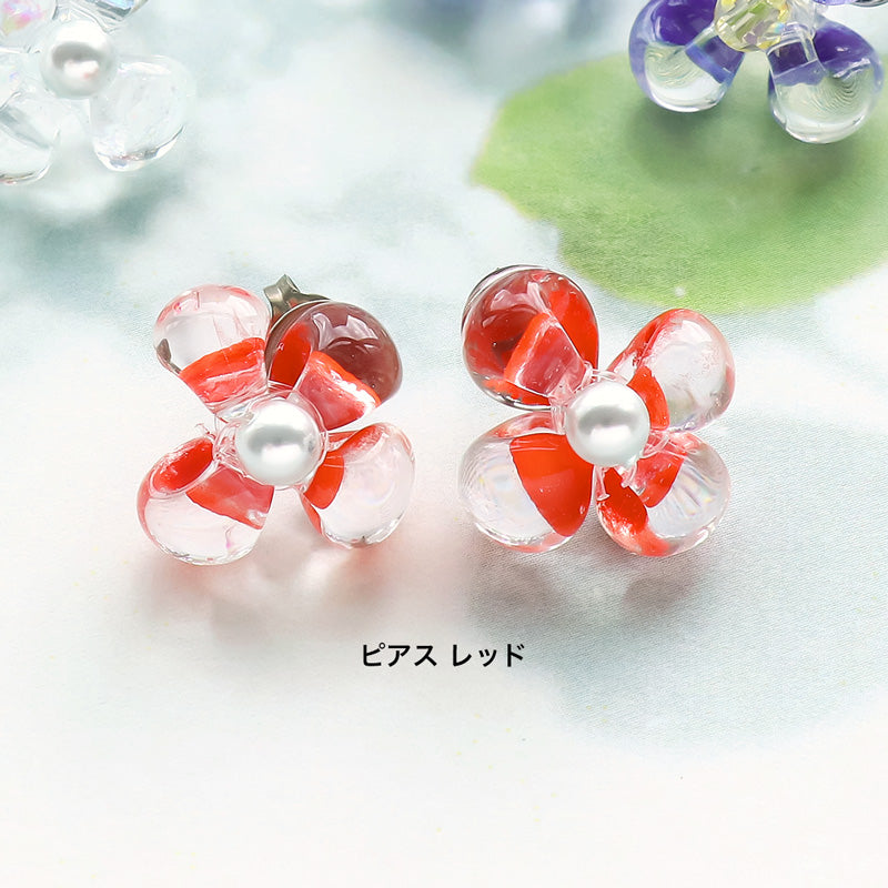 レシピNo.KR1374 ティアドロップビーズのフラワーアクセサリー2種 – 貴