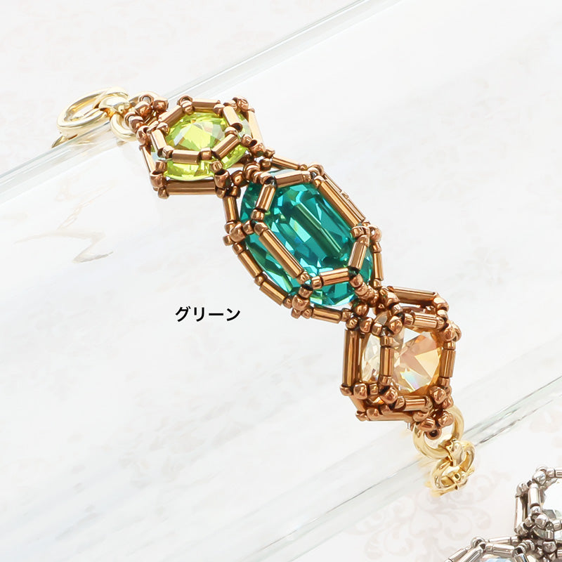 Recipe No.KR1394Kiwa crystalsjewel woven princess chain bracelet