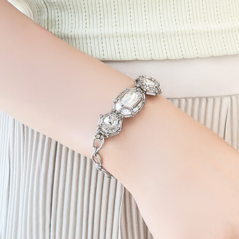 Recipe No.KR1394Kiwa crystalsjewel woven princess chain bracelet
