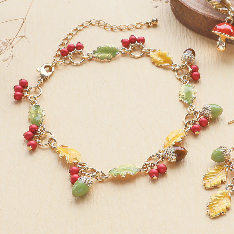 レシピNo.KR1398　秋チャームのアクセサリー3種
