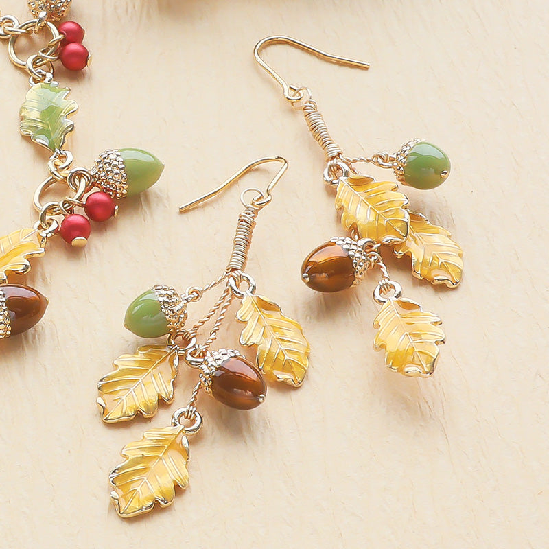 レシピNo.KR1398　秋チャームのアクセサリー3種
