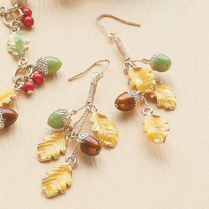 レシピNo.KR1398　秋チャームのアクセサリー3種