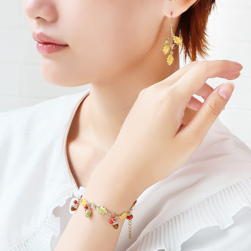 レシピNo.KR1398　秋チャームのアクセサリー3種