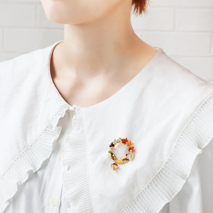 レシピNo.KR1398　秋チャームのアクセサリー3種