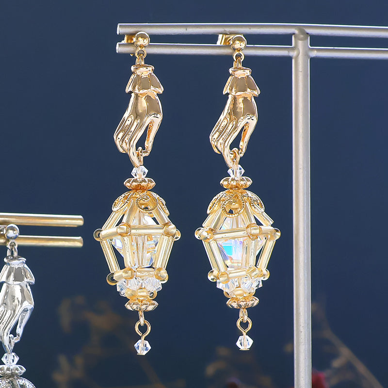 Recipe No.KR1405 Lantern motif earrings