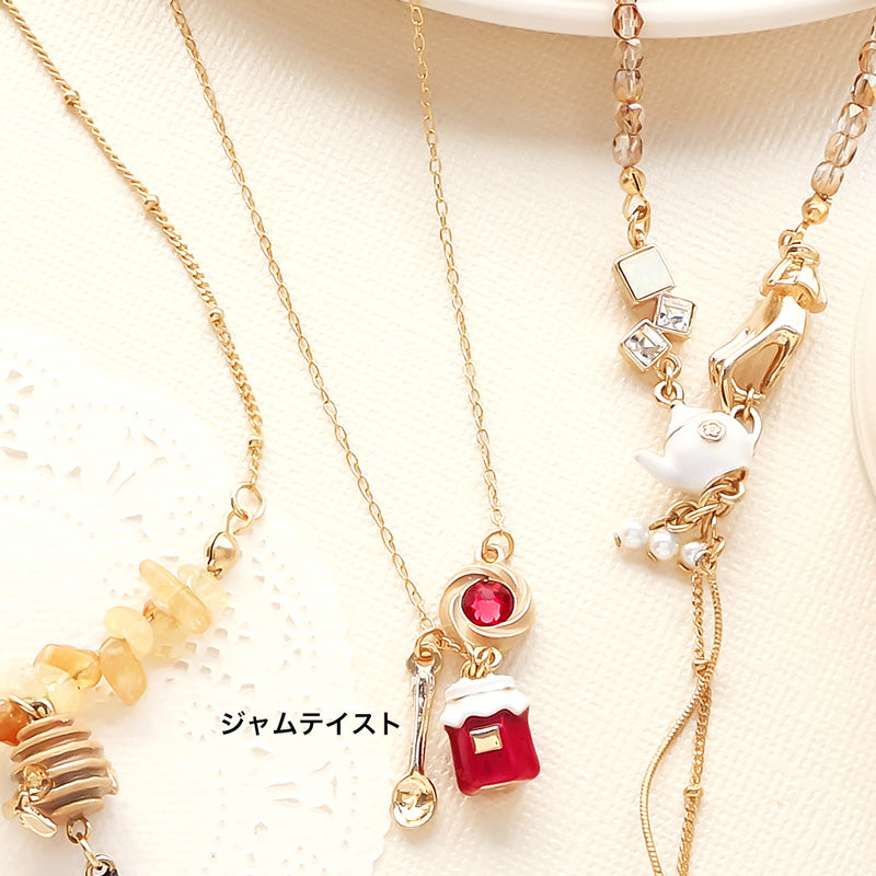 レシピNo.KR1406　ティー＆コーヒーチャームのネックレス3種