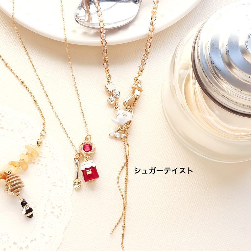 レシピNo.KR1406　ティー＆コーヒーチャームのネックレス3種