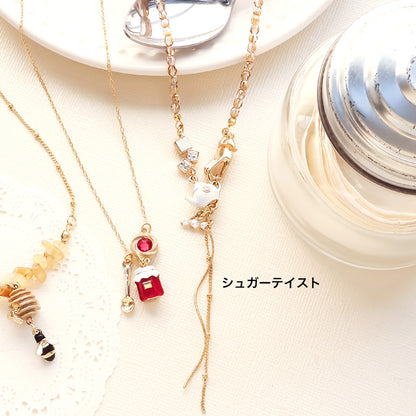 レシピNo.KR1406　ティー＆コーヒーチャームのネックレス3種