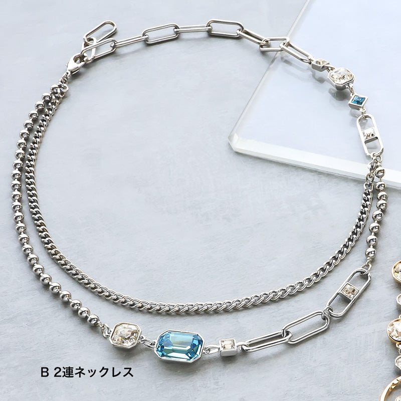 レシピNo.KR1408　メタルリングパーツのクラシックネックレス2種
