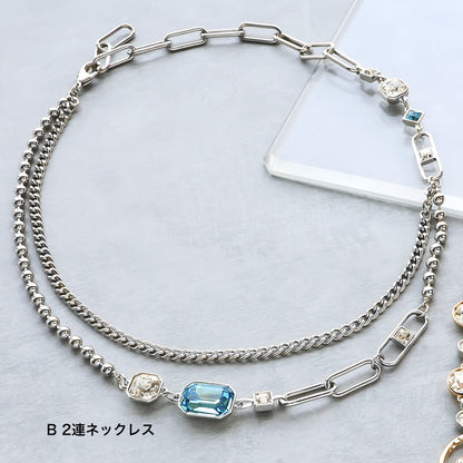 レシピNo.KR1408　メタルリングパーツのクラシックネックレス2種