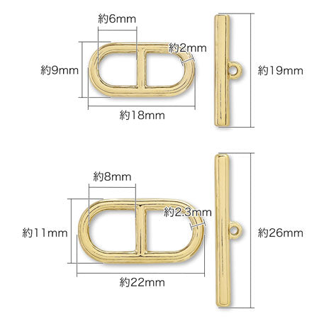 Mantel buckle Oval Gold