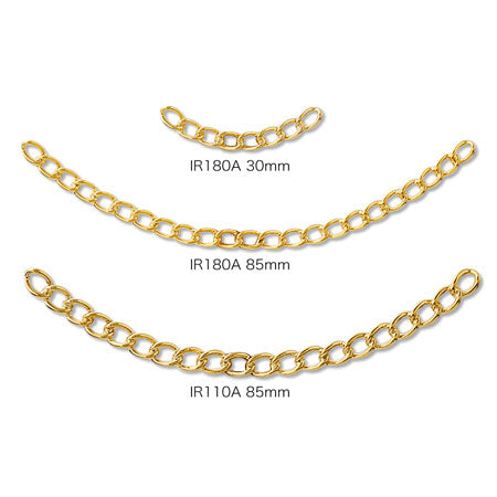 Metal chain parts curve IR180A Rosium color [Outlet]