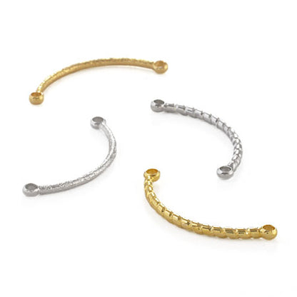 Metal curve stardust 2 rings rhodium color