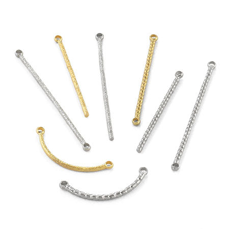 Metal stick twist 2 rings rhodium color