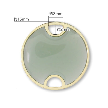 Metal frame resin round 2 hole clear/G [Outlet]