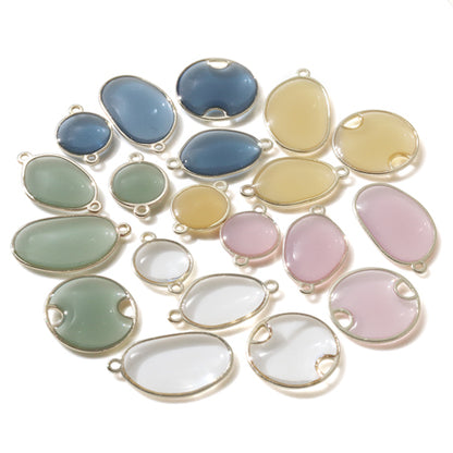 Metal frame resin round 2 hole clear/G [Outlet]