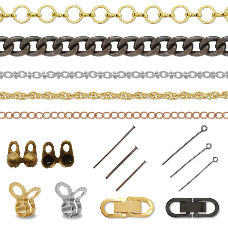 Chains, metal fittings