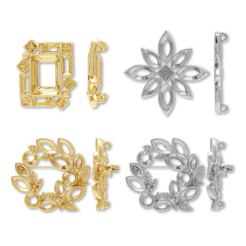 BezelCharm, brooch empty frame wreath