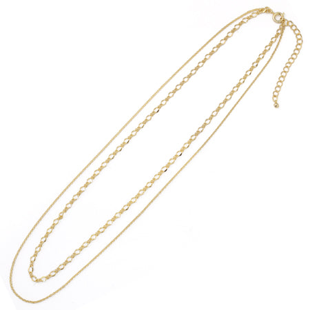 Chain necklace 2 strands No. 2 with adjuster gold