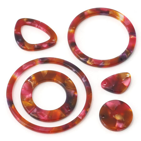 Silky round about 29/17mm Pink purple marble (PK/PL/MB) [Outlet]