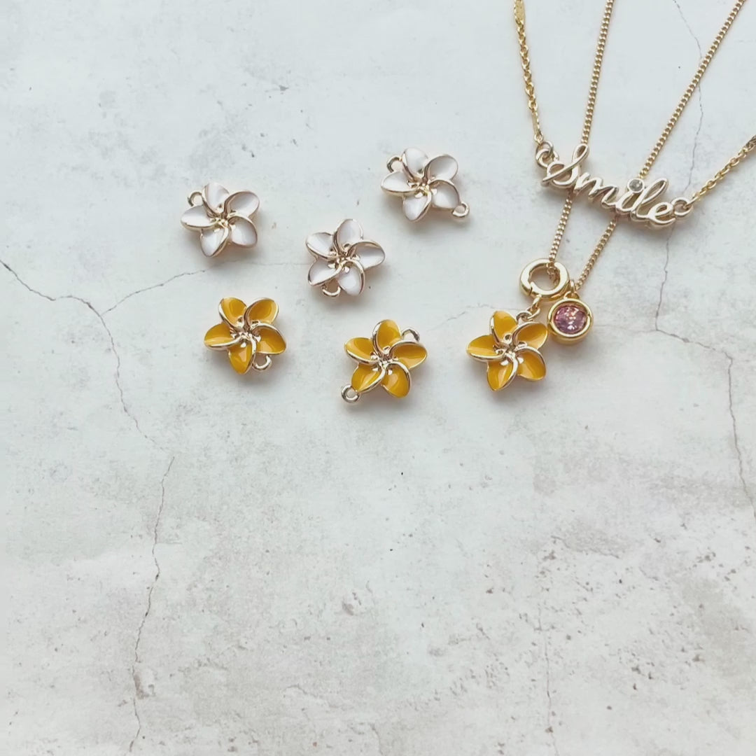 新作チューライトフロスト プルメリアスクロールカービングピアスチャーム