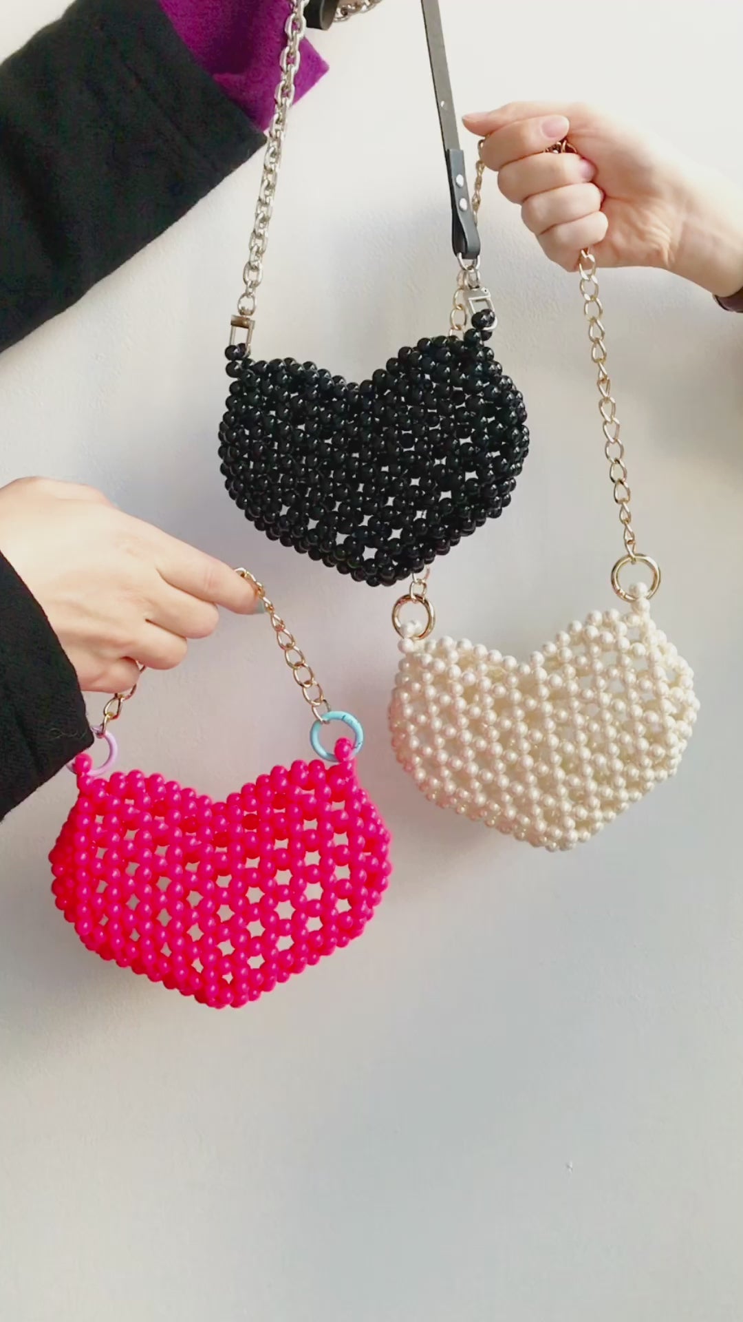 Set pearl heart bag (KR1121)