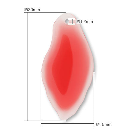 Paddle parts deformed oval 1 hole red [Outlet]