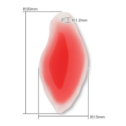 Paddle parts deformed oval 1 hole red [Outlet]