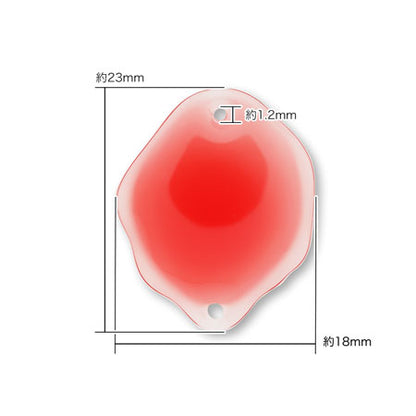 パドルパーツ 変形ラウンド 2穴　レッド【アウトレット】