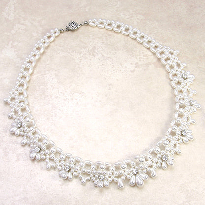 Recipe No.1398 Resin Pearl frill lace necklace