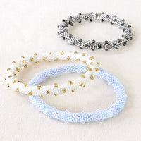 レシピNo.1485　クリスタルのドットクロッシェバングル